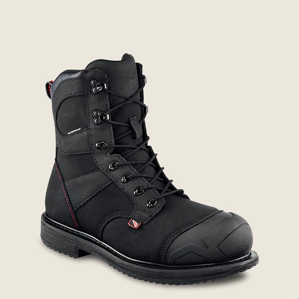 Red Wing Safety Boots Black - Mens Maxbond - 8-inch Waterproof Toe - 3814-GIUZM